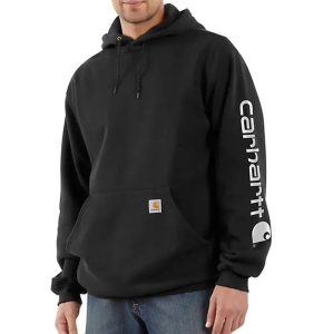 Carhartt Midweight ujjú logós kapucni fekete S