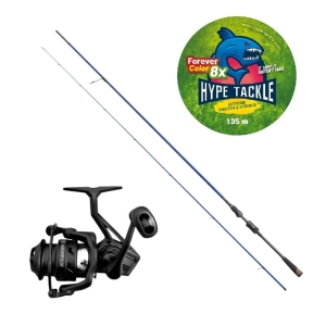 Szett Hype Tackle H2 MLF 2,70m 3-15g + Orsó Kraken Black Pearl 4000 + Hype Tackle WP8 Green Fluo 0,11mm 6,8kg 135m FEC