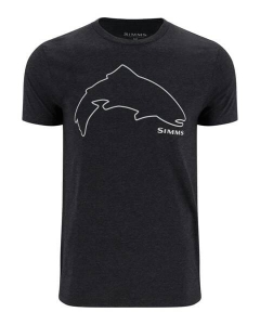 T-Shirt Simms Trout Outline DarkGunmet Heather XL