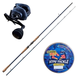 Cast Hype Tackle H5 2,51 m 130 g + Kraken T300 + WP8 Camo kék fonat 0,25 mm