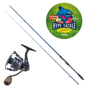 Spinn Hype Tackle H2 Target Jig Set 2,51 m, 5-23 g + H2 3000 orsó + WP8 Red Fluo Braid 0,13 mm