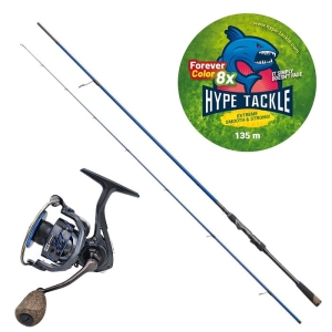 Spinn Hype Tackle H2 Jig & Spin szett 2,51 m, 4-18 g + H2 3000 orsó + WP8 Red Fluo Braid 0,11 mm
