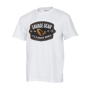 Savage Gear Badge Logo póló fehér XXL