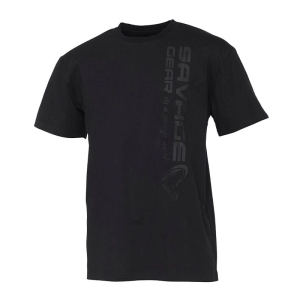 Savage Gear függőleges logós póló fekete XXL