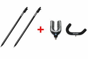 2 darab KRAKEN Black Pearl Bankstick Bottartó (75-125cm) + 1 darab KRAKEN Black Pearl Butt Rest Hátsó Bottartó + 1 darab KRAKEN Black Pearl Front Rest Eva Első Bottartó Szett
