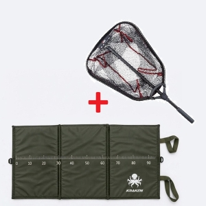 Ragadozóhalas szett | Abu Garcia Spike merítőháló 60 × 50 cm + Kraken halmatrac 94 × 48 × 2 cm