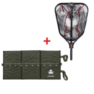 Ragadozóhalas szett | Abu Garcia Spike Net Foldable összecsukható merítőháló 60 × 50 cm + Kraken halmatrac 94 × 48 × 2 cm