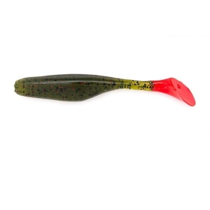 Bass Assassin 4" Walleye Avocado Red Tail 10 db