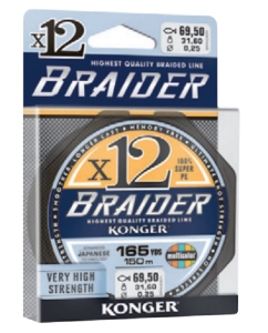 BRAIDER X12 0.18mm monofil 150m 22.5kg MULTIC
