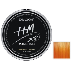 DRAGON HM X8 P.E.BRAID 0.18mm 20.20kg 135m narancssárga