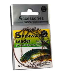 Spinwal Steel leader 50cm 21kg 2db 2db.