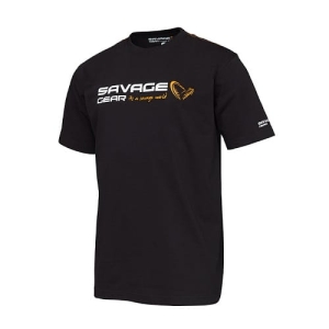 Savage Gear póló Signature Logo XXL Fekete tinta