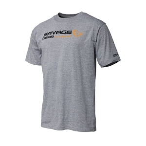 Savage Gear póló Signature Logo XL Szürke Melange
