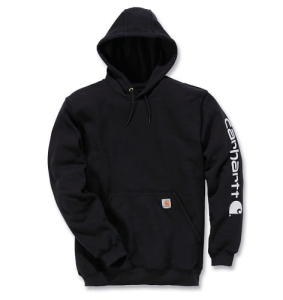 Carhartt Középsúlyos ujjas logós kapucni Fekete XL