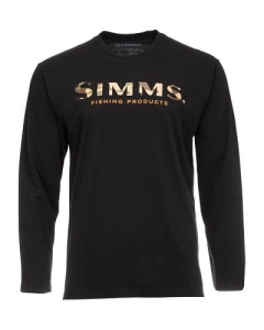 Póló Simms Logo póló LS Fekete XXL